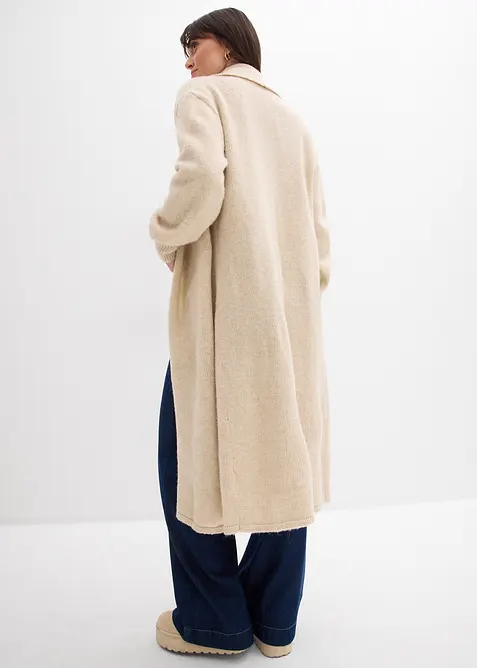 Langer Strickmantel in Hairy Optik, bonprix