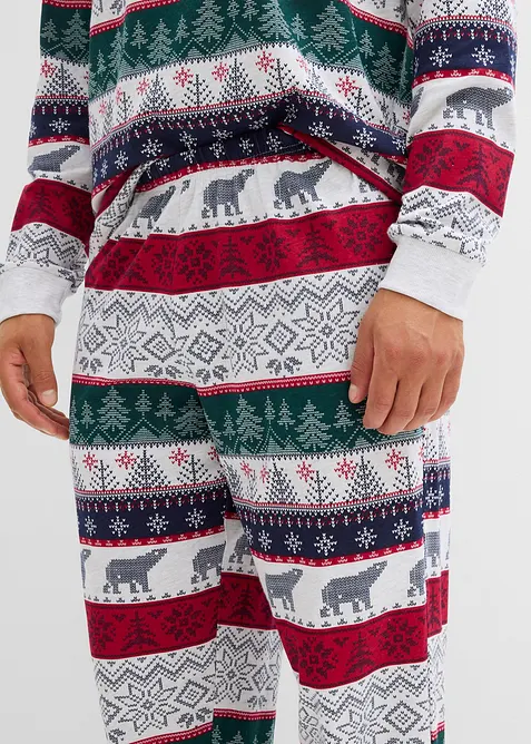 Herren Pyjama aus reiner Baumwolle mit Geschenktasche, bonprix