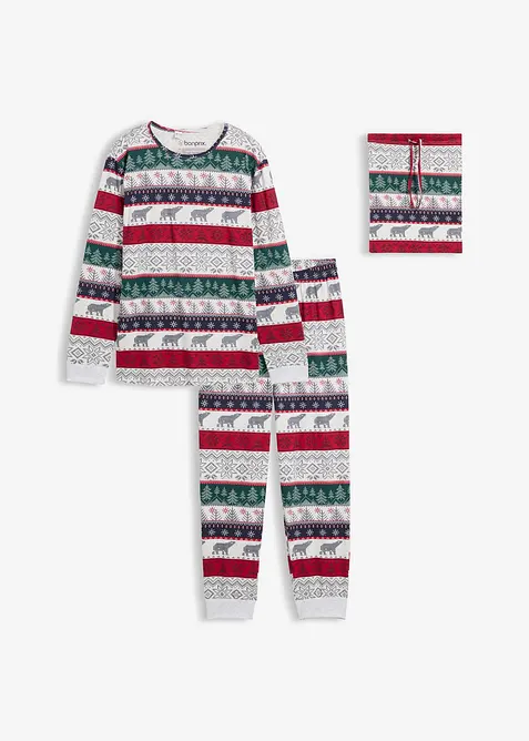 Herren Pyjama aus reiner Baumwolle mit Geschenktasche, bonprix