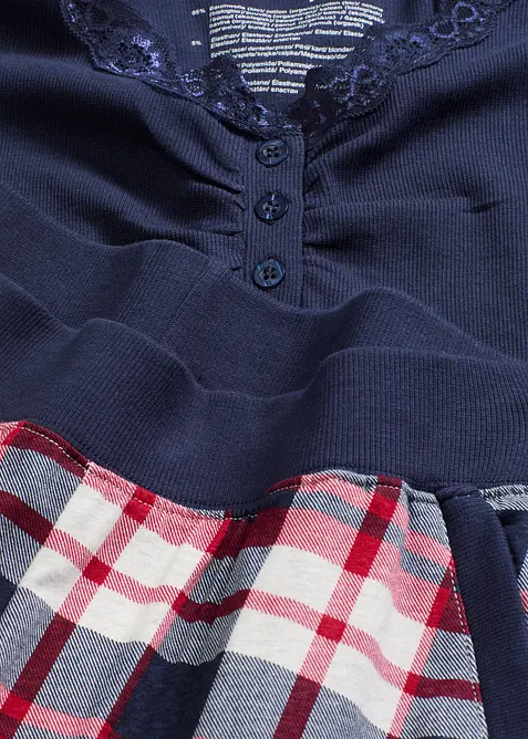 Pyjama mit Rippshirt und Knopfleiste, bonprix