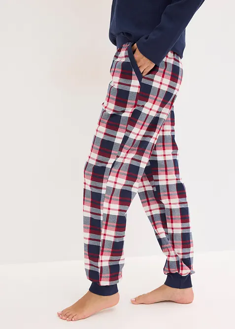 Pyjama mit Rippshirt und Knopfleiste, bonprix