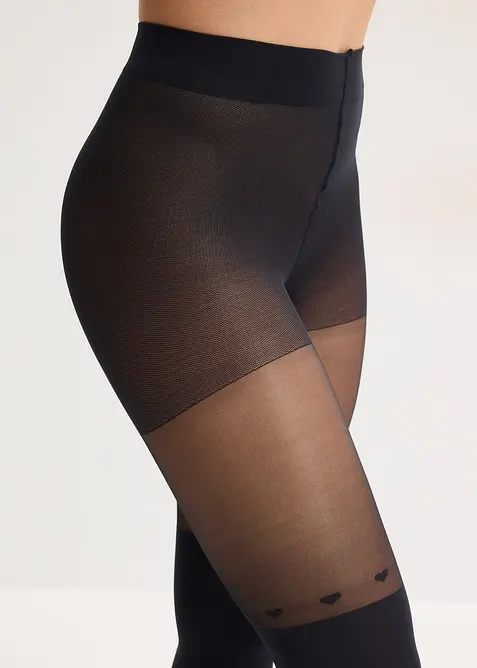 Collant effet jambi&egrave;res et c&oelig;urs 60den, bonprix