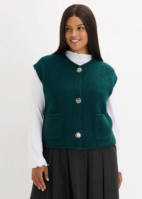 Strickweste mit dekorativen Knöpfen, bonprix