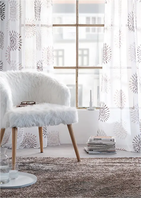 Voilage à imprimé cercles (1 pce), bonprix