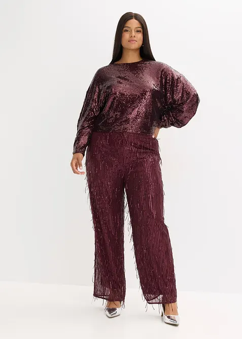 T-shirt manches longues à sequins, bonprix