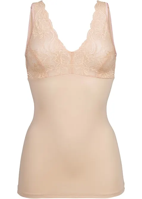 Top sculptant avec dentelle, maintien modéré, bonprix