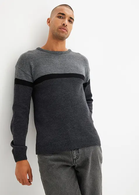 pflegeleichter Rundhalspullover im Colourblocking-Design, bonprix