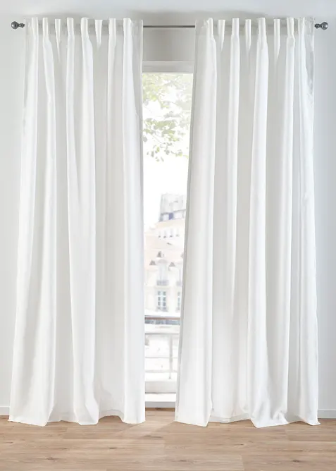 Lot de 2 voilages en polyester recyclé, bonprix