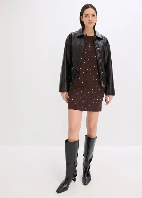 Jerseykleid mit Strass-Applikationen, bonprix