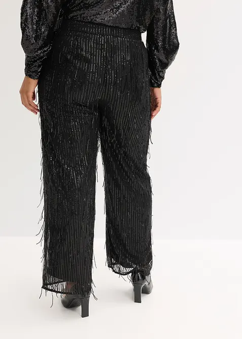 Pantalon à sequins et franges, bonprix