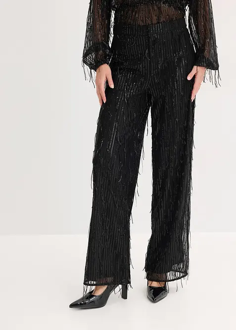 Pantalon à sequins et franges, bonprix