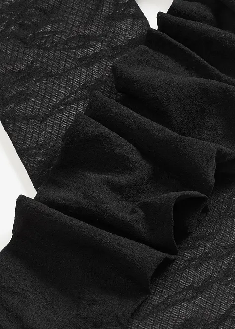 Collant voile résille à motif floral, bonprix