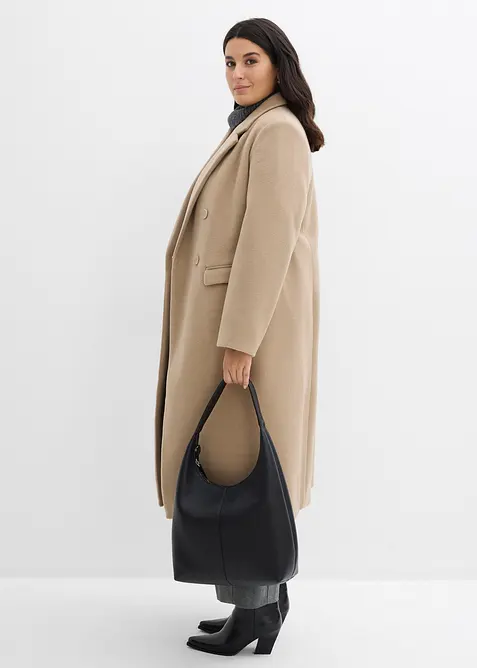Manteau croisé aspect laine, bonprix