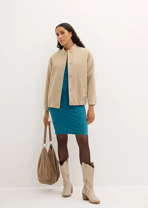 Jerseykleid mit V-Ausschnitt (2er Pack), bonprix