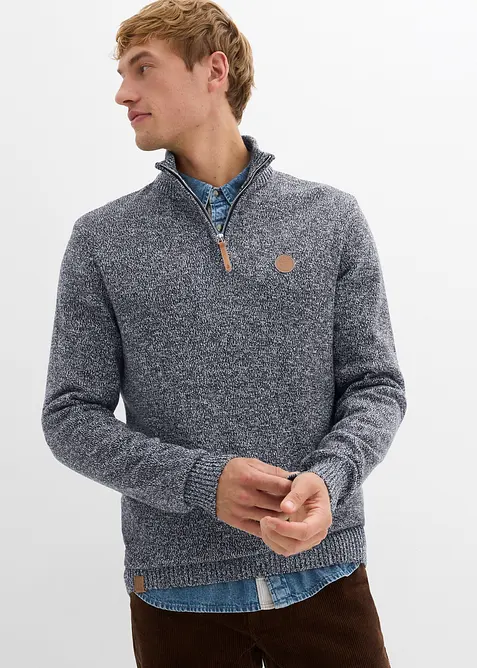 Troyer-Pullover mit reiner Baumwolle, bonprix