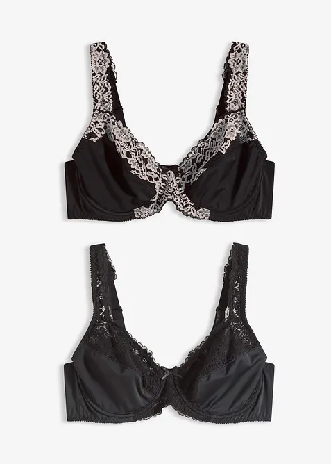Bügel-BH mit gepolsterten Trägern (2er Pack), bonprix