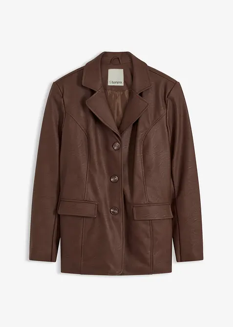 Lederimitat-Longblazer, bonprix