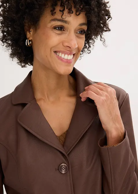 Lederimitat-Longblazer, bonprix