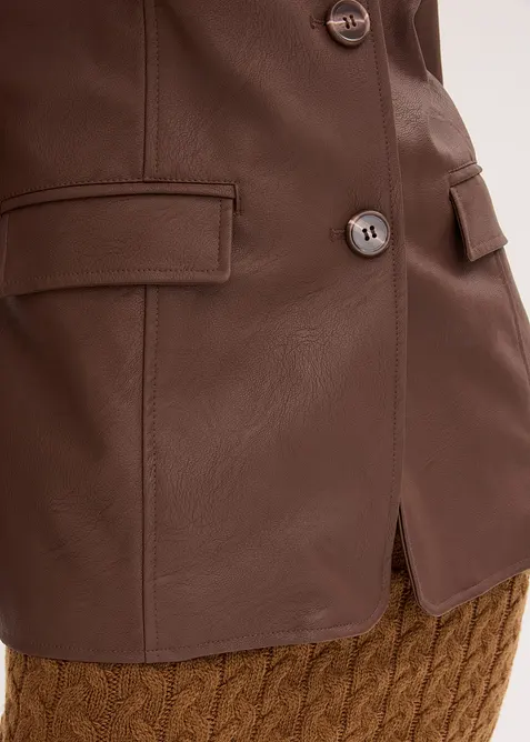 Lederimitat-Longblazer, bonprix