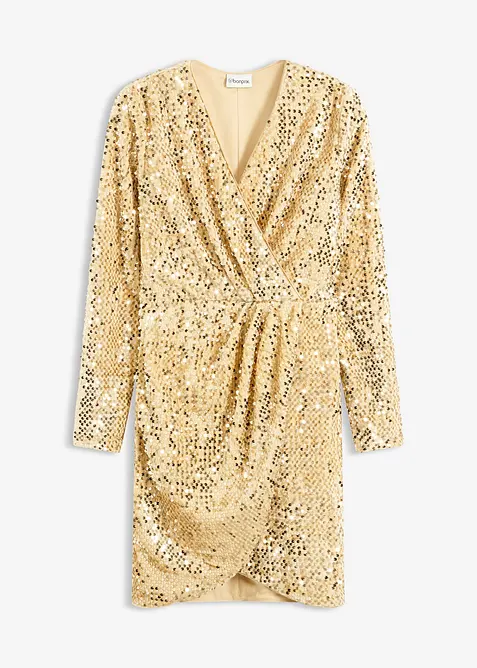Robe à sequins en velours doux, bonprix