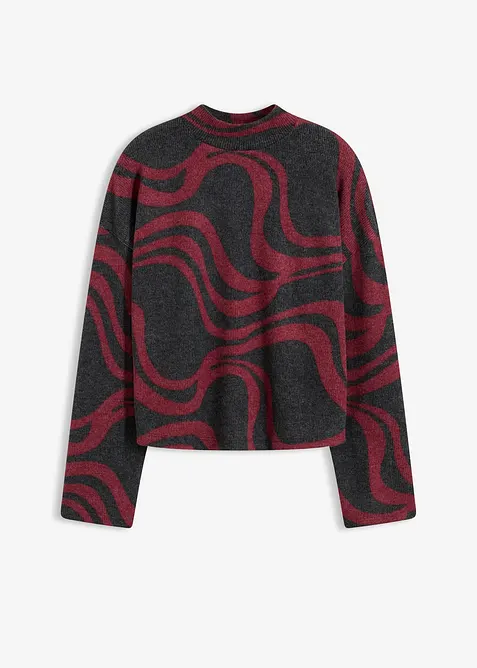 T-shirt manches longues en tissu côtelé douillet, bonprix