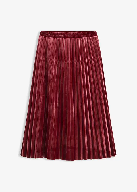 Jupe plissée en velours doux, bonprix