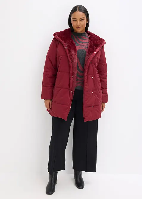 Steppjacke mit Fellimitatbesatz, bonprix