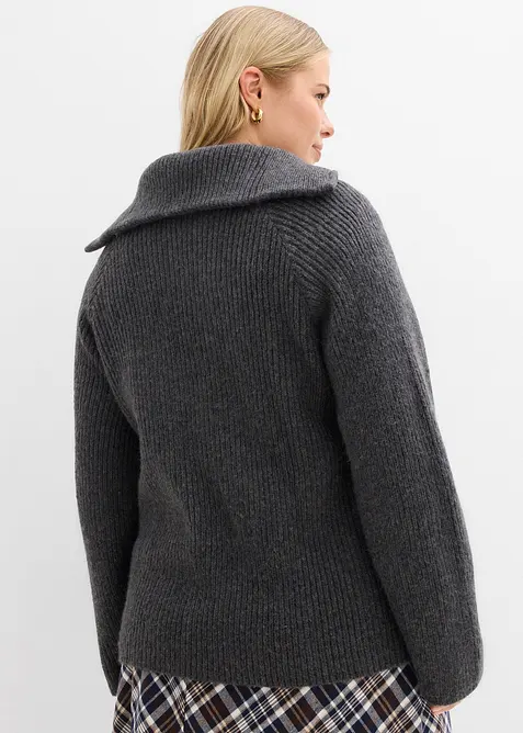 Pull camionneur en maille c&ocirc;tel&eacute;e, bonprix