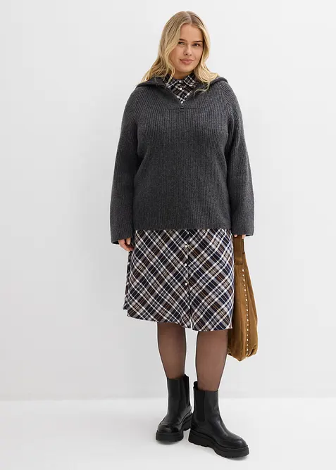 Pull camionneur en maille c&ocirc;tel&eacute;e, bonprix
