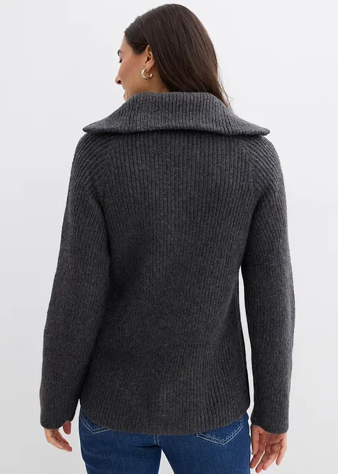Pull camionneur en maille c&ocirc;tel&eacute;e, bonprix