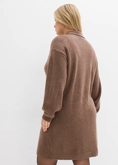 Kurzes Strickkleid mit Knopfleiste, bonprix