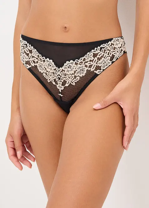 String à dentelle bicolore, bonprix