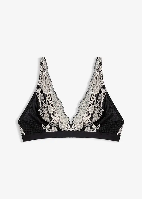 Soutien-gorge bralette à dentelle bicolore, bonprix