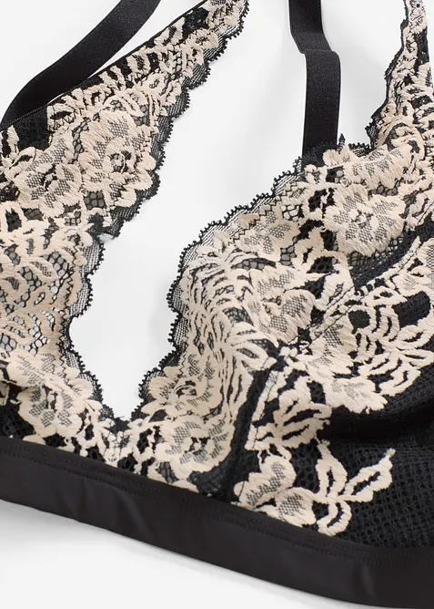 Soutien-gorge bralette à dentelle bicolore, bonprix