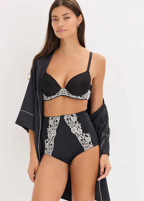 Soutien-gorge à coques avec dentelle bicolore, bonprix