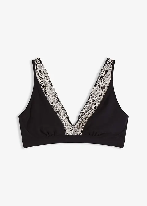 Soutien-gorge bralette orné de dentelle, sans armatures, bonprix