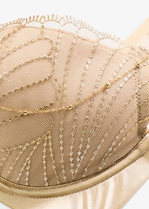 Schalen-BH mit zarter Stickerei und abnehmbaren Ketten-Accessoire, bonprix