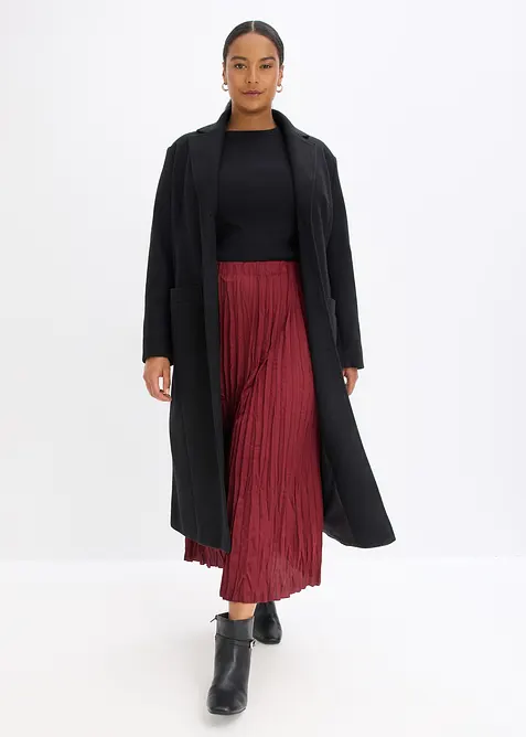 Jupe longue en satin froissé, bonprix