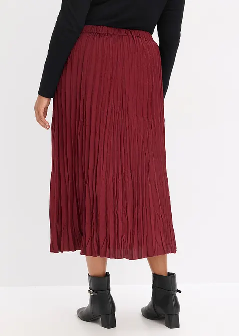 Jupe longue en satin froissé, bonprix