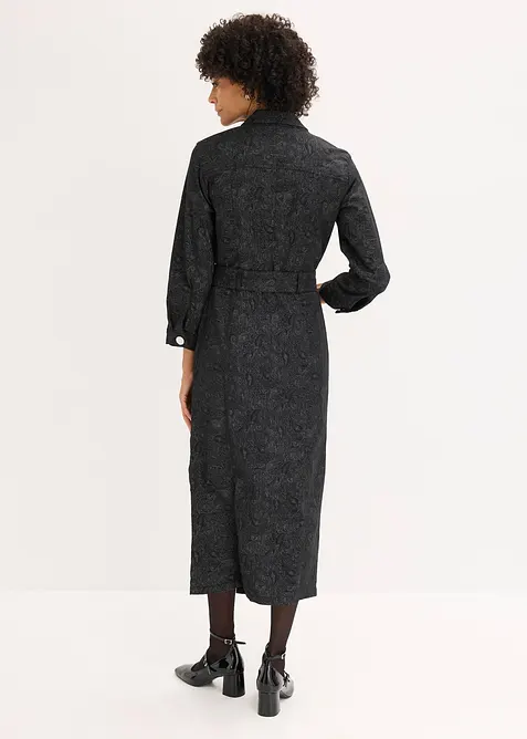 Robe en twill avec ceinture (ens. 2 pces), bonprix