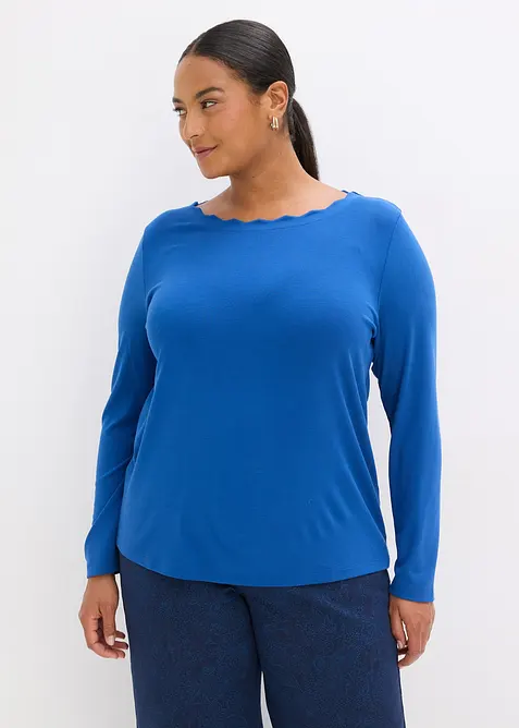 T-shirt en jersey milano &agrave; encolure festonn&eacute;e, bonprix