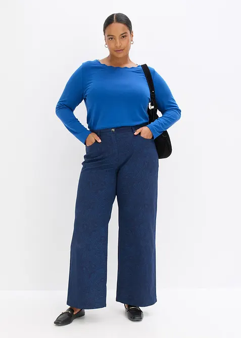 T-shirt en jersey milano &agrave; encolure festonn&eacute;e, bonprix