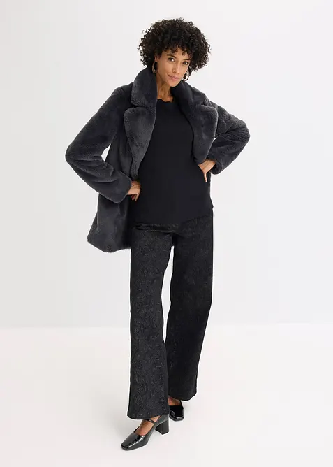 T-shirt en jersey milano à encolure festonnée, bonprix