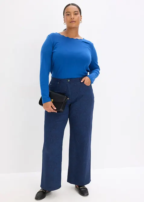 Pantalon large en coton extensible, bonprix