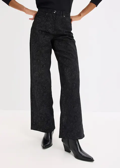 Pantalon large en coton extensible, bonprix