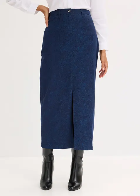 Jupe midi en coton extensible, bonprix