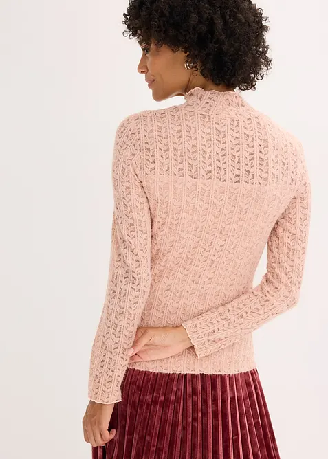 Rollkragenshirt aus Spitze, bonprix