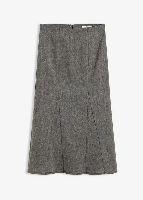 Jupe longue à godets, aspect tweed, bonprix