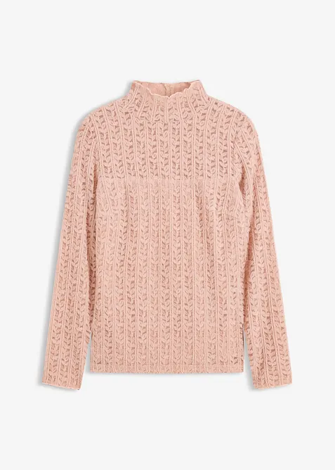 Rollkragenshirt aus Spitze, bonprix
