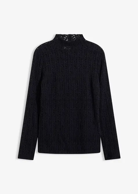 Rollkragenshirt aus Spitze, bonprix